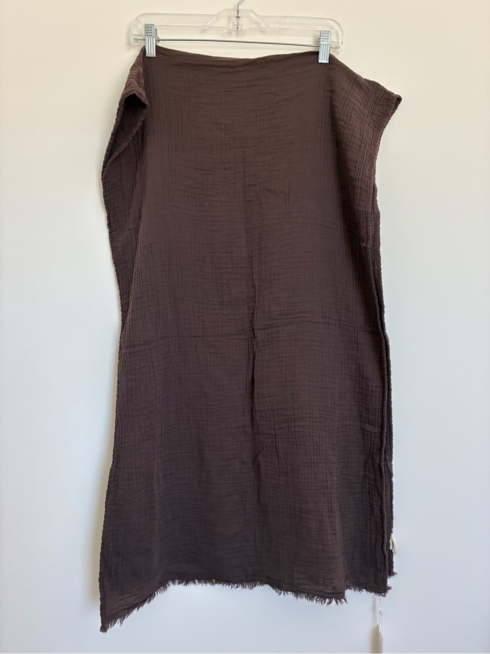 Laude The Label brown cotton gauze scarf nwt